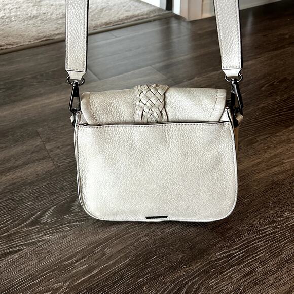 Rebecca Minkoff Isobel Tassel Saddle Bag Gray Leather Crossbody Shoulder VGUC - Picture 5 of 16